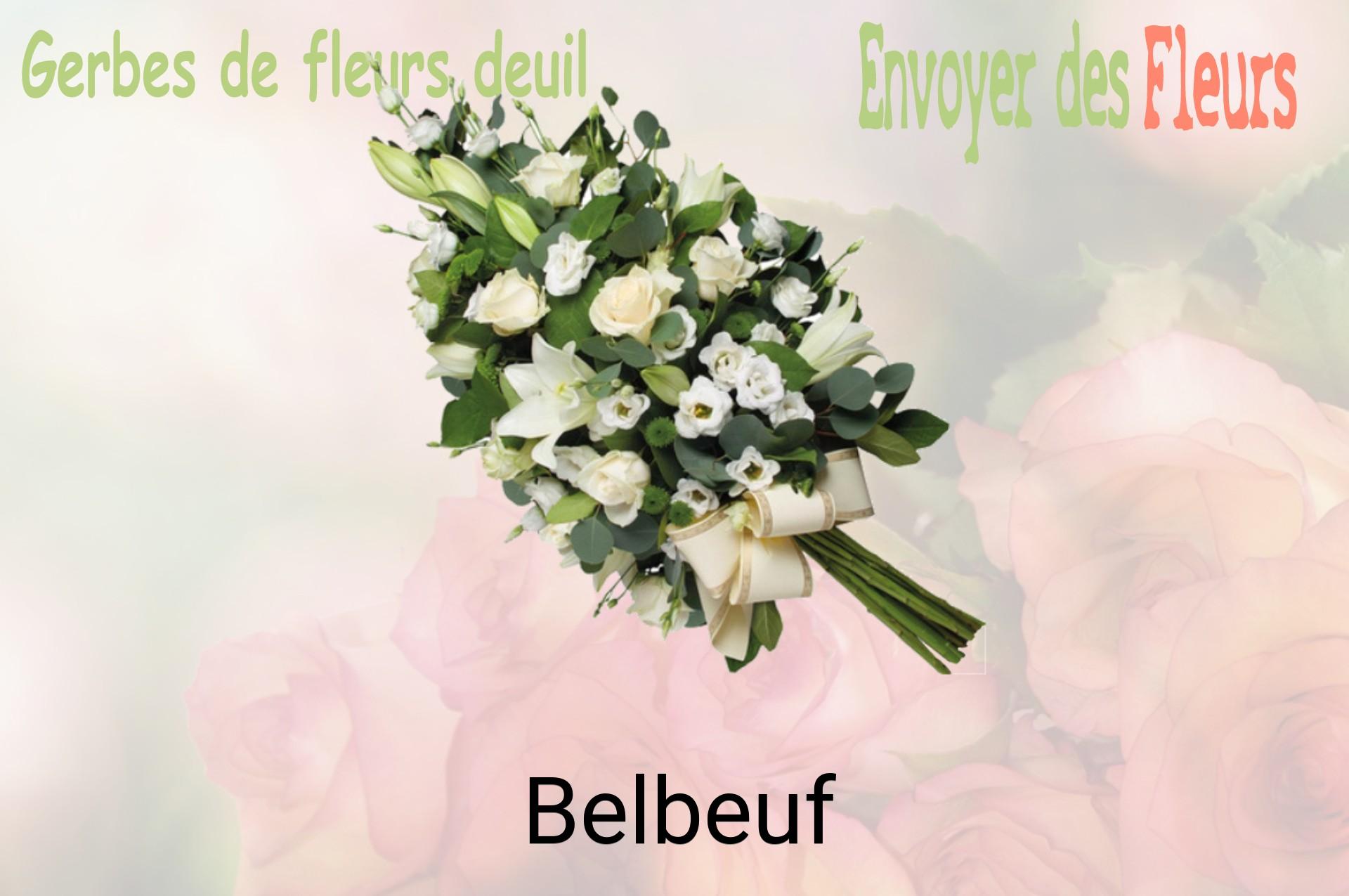 Gerbe de fleurs de deuil livrée à Belbeuf